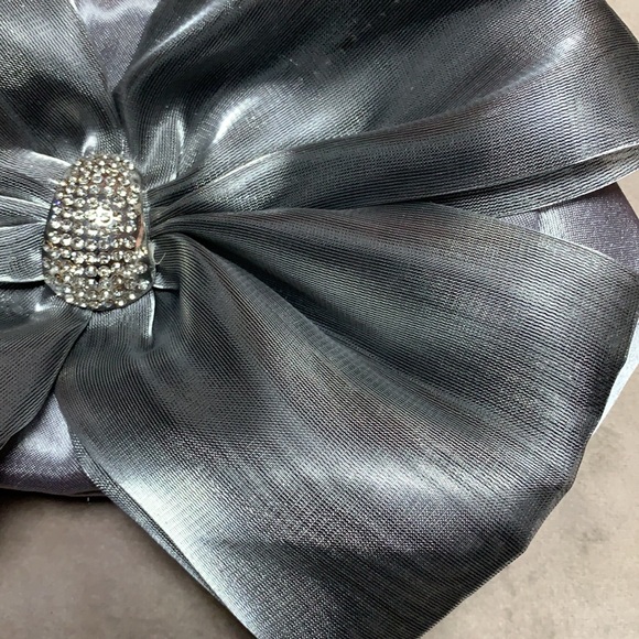Satin Bow Bling Rhinestone Clutch - Picture 10 of 10